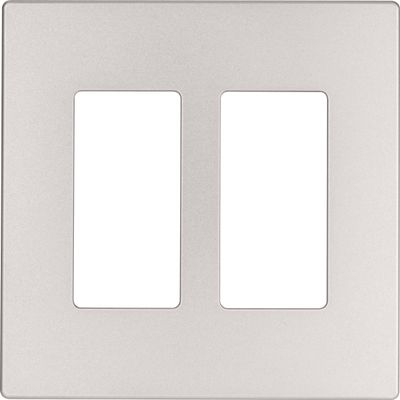 Eaton 9522SG ASPIRE Screwless Wallplate, 2-Gang, Silver Granite