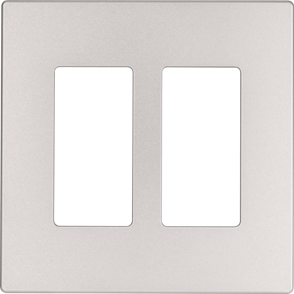 Eaton 9522SG ASPIRE Screwless Wallplate, 2-Gang, Silver Granite