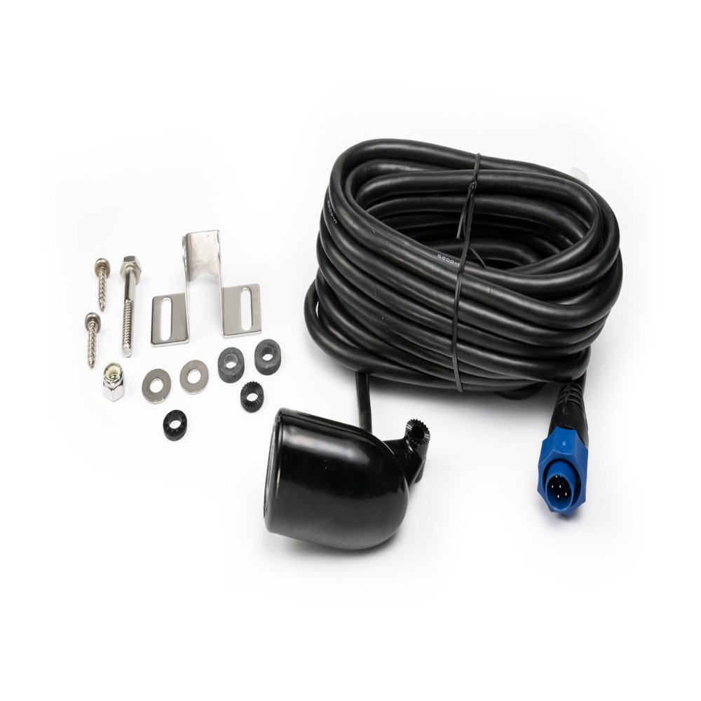 Lowrance 000-0106-72 HST-WSBL Transom-Mount Skimmer Transducer  83/200 kHz with Built-in Temperature Sensor, 7-Pin Connector, Black