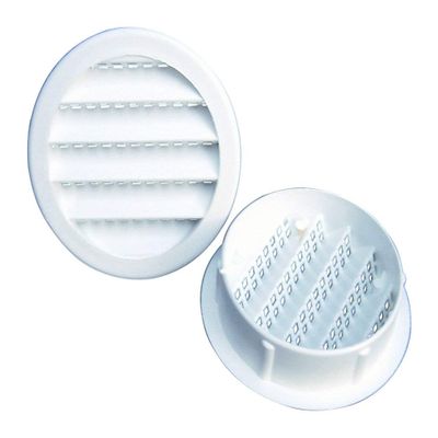 Maurice Franklin Louver-3" Round White Polypropylene Plastic Louver with Insect Screen System (Priced Per Bag of 4). Item #3" PLW-100