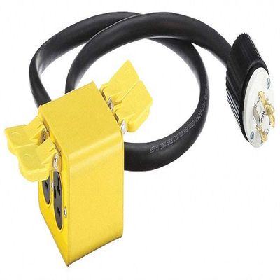 4' 12/4 SOW CORD &WP RUBBER BOX 20A 125/250V PLUG 4-20A 125V
