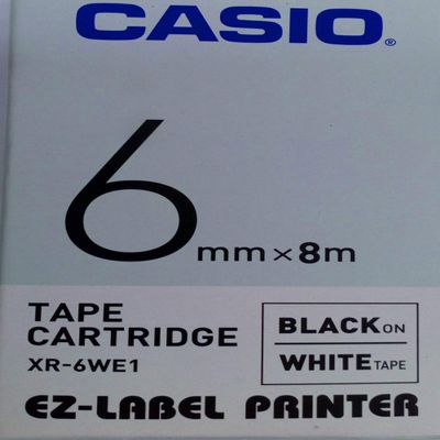 Casio WE 6 mm Black on White, XR-6WE