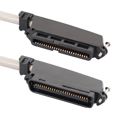 ICC Female to Male 25 Pair Telco Cable 25ft - Cat3 24AWG, 100% Solid Pure Copper, Gray Riser CMR Cable with 90 Degree 50 Pin Telco Connector for Voice and Low Data PBX Applications, 25 Feet