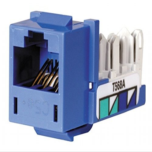 Hubbell HXJ5EB Speedgaina Category 5e Jack, Universal, Blue