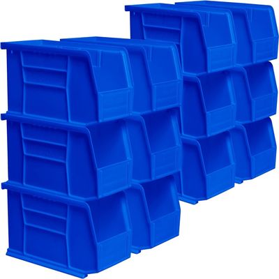 Akro-Mils 30230 AkroBins Plastic Storage Bins, 11"x5"x5", Blue, 12-Pack