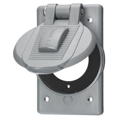 Wall Plates and Boxes, Weatherproof Covers, 1-Gang, for Small Flanged Devices, Standard Size, Reinforced thermoplastic Polyester