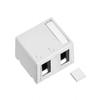 Leviton Surface-Mount QUICKPORT Box, Plenum Rated, 2-Port, 41089-2WP, White view 1