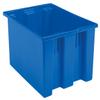 Akro-Mils 35300 Nest and Stack Plastic Storage Container and Distribution Tote, (29-1/2-Inch L x 19-1/2-Inch W x 15-Inch H), Blue, (3-Pack) view 1