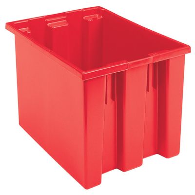 Akro-Mils 35300 Nest and Stack Plastic Storage Container and Distribution Tote, (29-1/2-Inch L x 19-1/2-Inch W x 15-Inch H), Red, (3-Pack),Blue