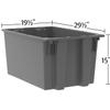 Akro-Mils 35300 Nest and Stack Plastic Storage Container and Distribution Tote, (29-1/2-Inch L x 19-1/2-Inch W x 15-Inch H), Red, (3-Pack),Blue view 3