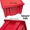 Akro-Mils 35300 Nest and Stack Plastic Storage Container and Distribution Tote, (29-1/2-Inch L x 19-1/2-Inch W x 15-Inch H), Red, (3-Pack),Blue view 4