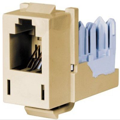 Hubbell HXJUTI USOC 6 Position Xceleratora Jack44; Telco Ivory