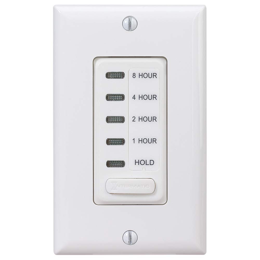 Intermatic EI220W 1/2/4/8 Hour SPST 1800-Watt In-Wall Countdown Timer, White