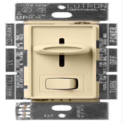 Lutron SFSQ-LF-IV Skylark Slide-to-Off Fan and Light Control, Ivory