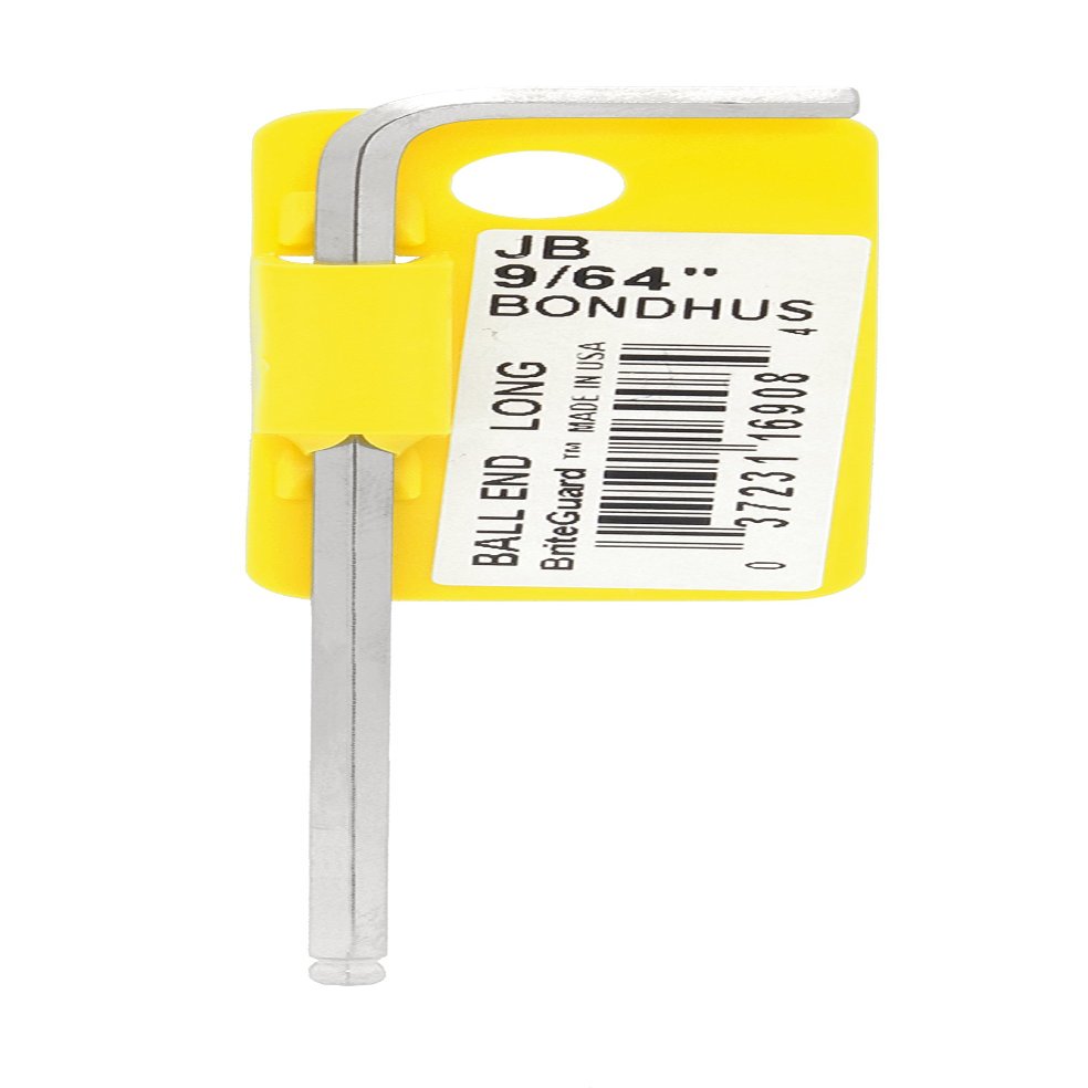 9/64" BriteGuard Plated Ball End L-Wrench Tag & Barcoded