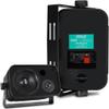 Pyle - Outdoor Speaker System Wired (Pair), Marine Grade 2 Way 300W Peak Power, 3.5" Woofer and 1" Tweeter, Universal Mount For Wall or Ceiling, Use in Pool, Patio, Boat, Deck or Home Theater (Black) view 2