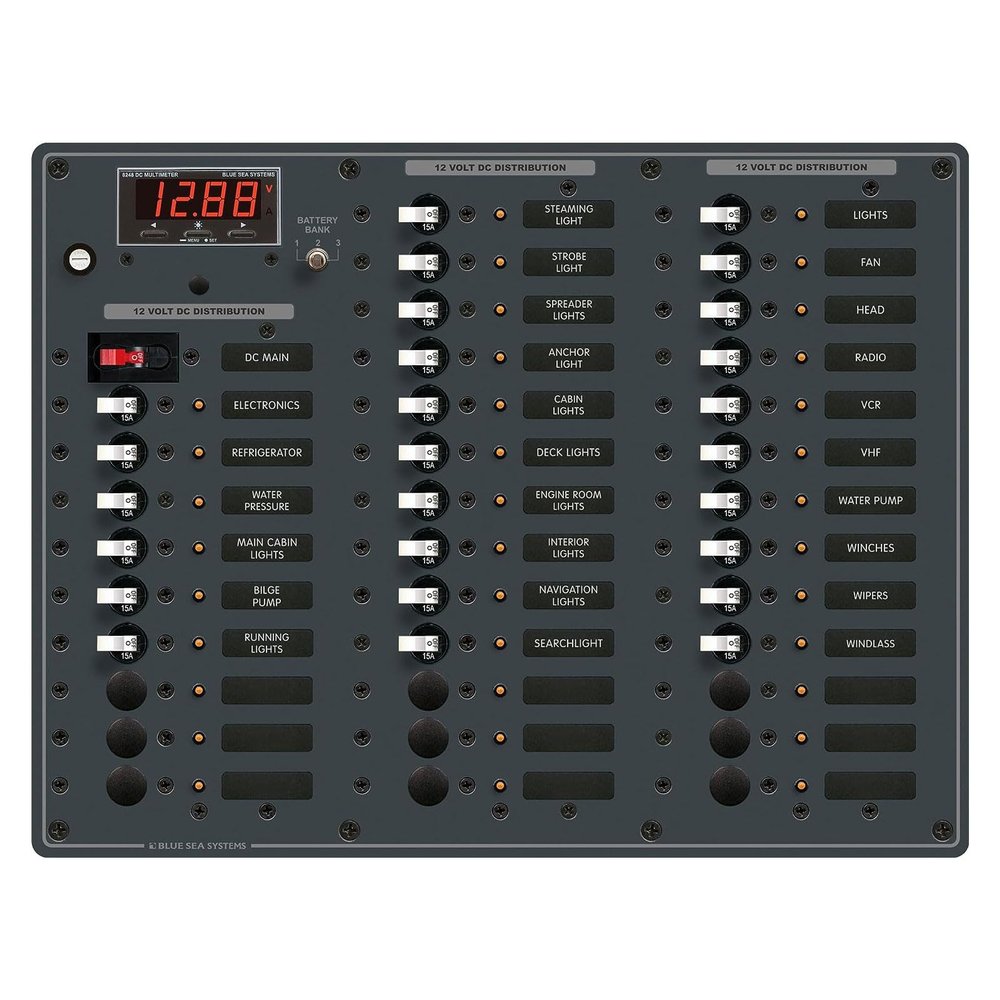 Blue Sea Systems 8382 DC Main + 35 Positions, White Toggle