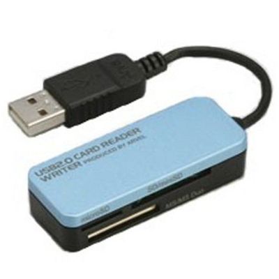 iBUFFALO Arvel ka-dori-da-raita- USB2.0 0 in 9 Media Card Supported Blue umrm01bl