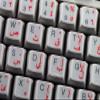 Arabic Keyboard Stickers with RED Lettering ON Clear Transparent Background view 3