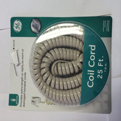 GE 26123 Coil Cord (25 Feet, Ivory)
