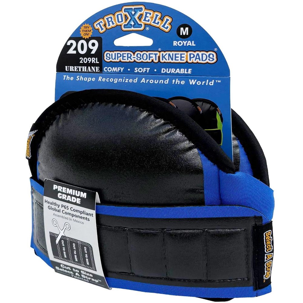 TROXELL USA Super-Soft Medium Royal Knee Pads - Comfortable, Adjustable, Washable Kneepads