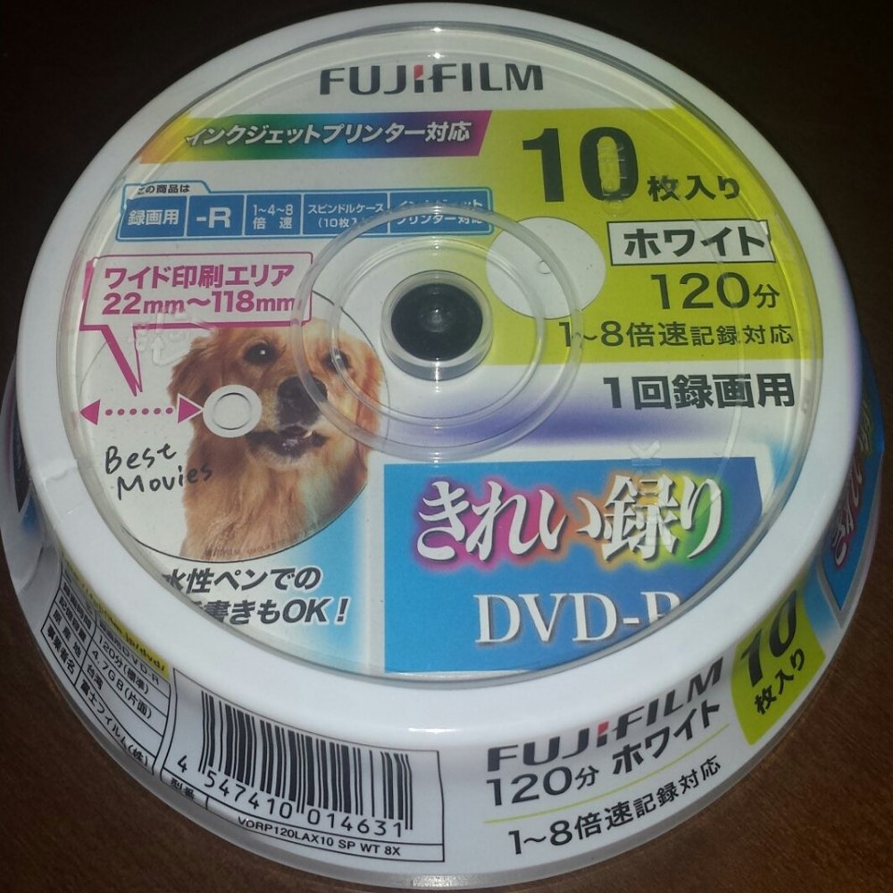 FujiFilm Video for DVD  R Clean Recorded In New Light Series White, 10P vdrp120lax10 WT X