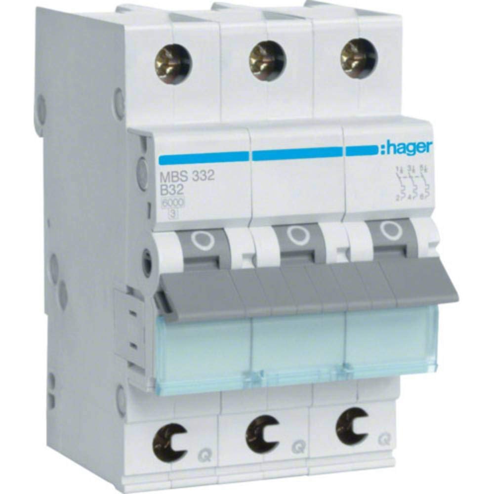 Hager MBS332 Circuit Breaker B-Type 3 3 Module(s)