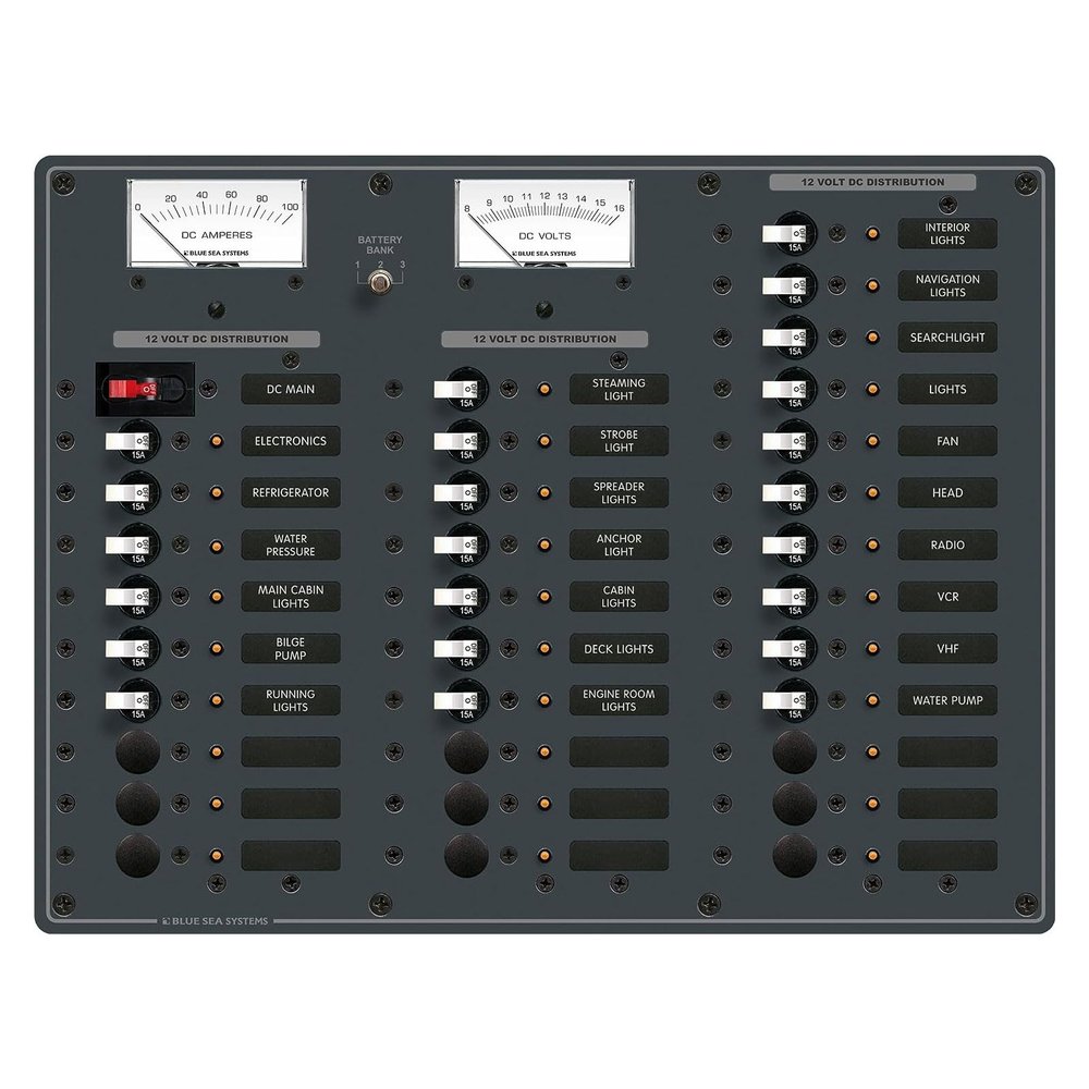 Blue Sea Systems 8381 DC Main + 32 Positions, White Toggle
