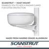 Scanstrut M92722 Mast Mount for 18" and 24" Raymarine, Garmin, and HALO24 , White view 2