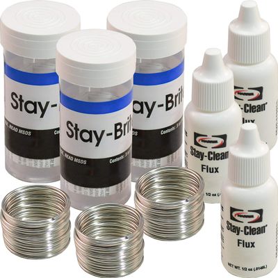 3 Rolls Stay Brite Silver Solder Kit & Flux