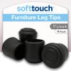 SoftTouch 1-1/8" Round Non-Marking Rubber Slip-On Chair Leg Tips, Nonslip Protective Furniture Leg Caps for Chairs, Stools, and Tables on Hard Surfaces, Set of 4, Black view 1