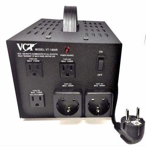 VT 1800R - Heavy Duty 1800 Watt Voltage Transformer Step Up/Step Down Voltage Converter for Converting 110V / 220V / 240V