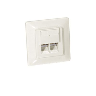 Equip RJ45 Socket 2 x RJ45 Cat5e Flush-Mounted Pure White