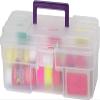 Akro-Mils 12-Inch ProBox Plastic Art Supply, Hobby or Craft Storage Toolbox, Model 09912CLPUR, (12" x 5-1/2" x 4"), Clear view 1