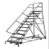 Tri-Arc KDED111246 11-Step All-Directional Steel Rolling Industrial & Warehouse Ladder with Perforated Tread, 24-Inch Wide Steps view 1