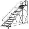 Tri-Arc KDSR114246-D2 14-Step 20" Deep Top Steel Rolling Industrial & Warehouse Ladder with Handrails, 24" Wide Perforated Tread view 1