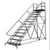 Tri-Arc KDSR113246-D2 13-Step 20" Deep Top Steel Rolling Industrial & Warehouse Ladder with Handrails, 24" Wide Perforated Tread view 1