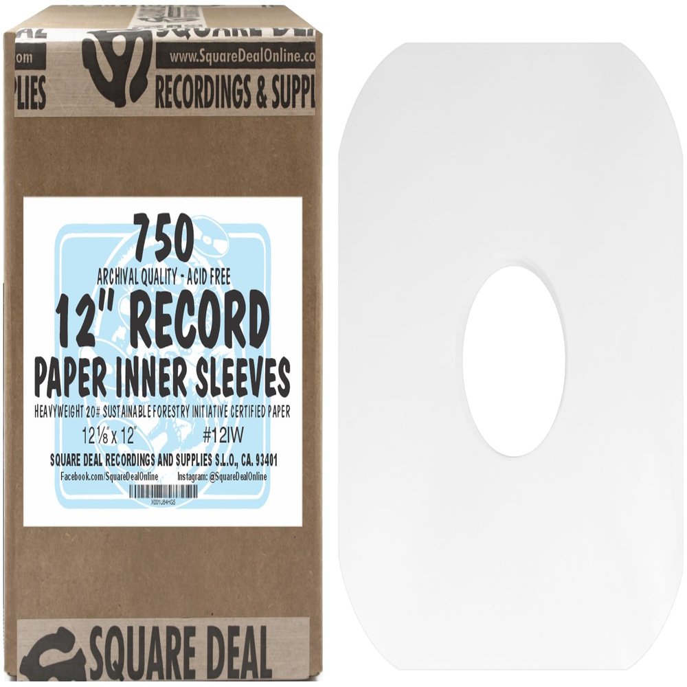 (750) Archival Quality Acid-Free Heavyweight Paper Inner Sleeves for 12 inch Vinyl Record Albums #12IW
