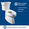 BEMIS 955CT Commercial Open Front Plastic Toilet Seat, Heavy Duty Industrial Seat without Lid, Secure Installation for Long Lasting Use, Made in USA, Round, White view 2