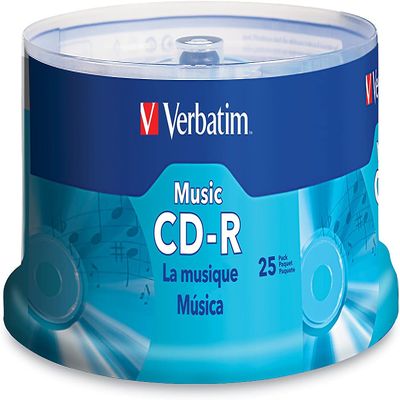 VER96155 - CD-R, 40X, 700MB/80Min, Branded, 25/PK