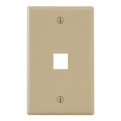 ICC 1-Port Keystone Wall Plate (1 Pack), UL Listed, Durable ABS Plastic, Single Gang Wall Plate for RJ45 Modular Jack and Inserts, Ivory