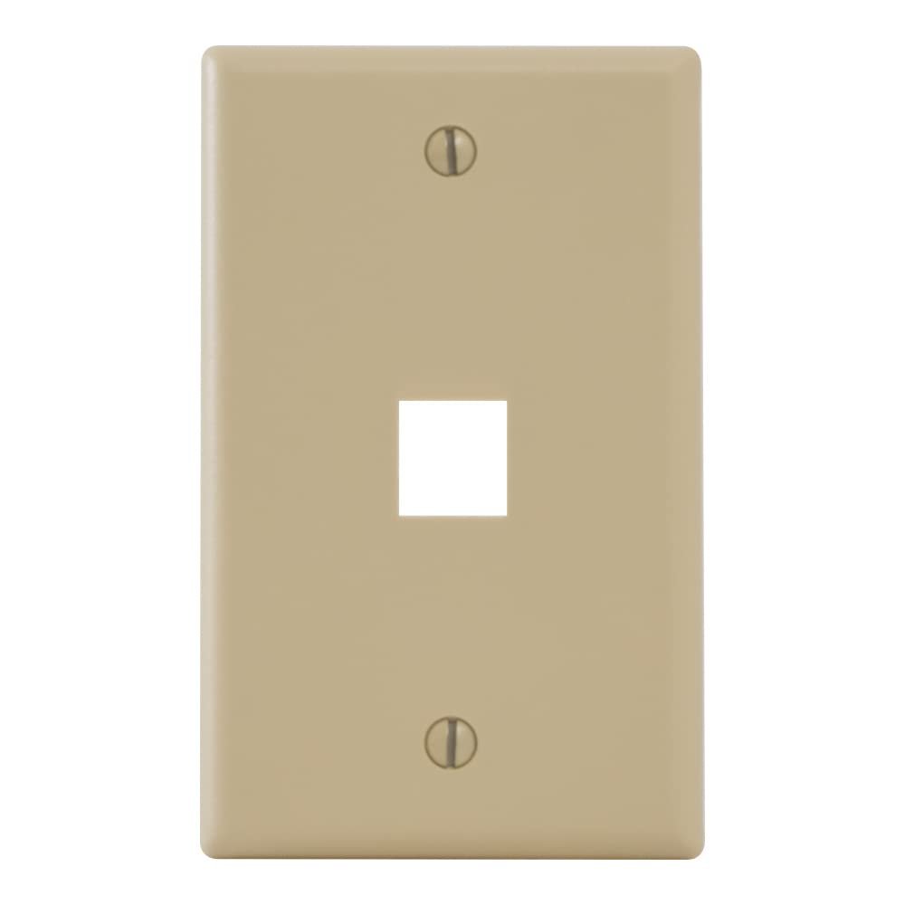 ICC 1-Port Keystone Wall Plate (1 Pack), UL Listed, Durable ABS Plastic, Single Gang Wall Plate for RJ45 Modular Jack and Inserts, Ivory