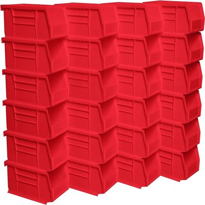 Akro-Mils 30220 AkroBins Plastic Storage Bins, 7"x4"x3", Red, 24-Pack