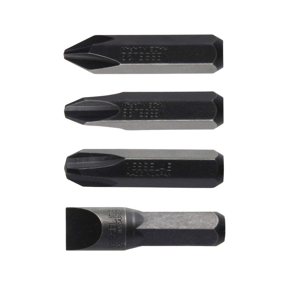 Vessel BS2500 Bit Set, Set of 4, For Impact Drivers