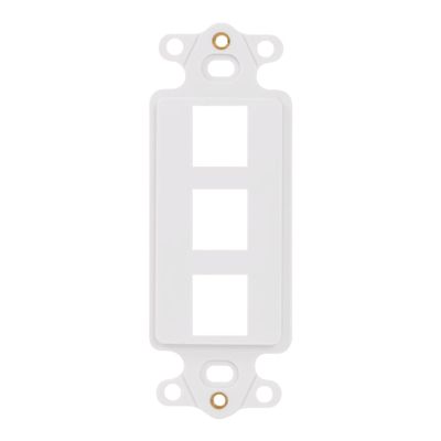 ICC Decorator Insert for Keystone Jacks, 3-Port Wall Plate Module, Decora Style  White