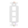 ICC Decorator Insert for Keystone Jacks, 3-Port Wall Plate Module, Decora Style  White view 1