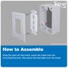 ICC Decorator Insert for Keystone Jacks, 3-Port Wall Plate Module, Decora Style  White view 4