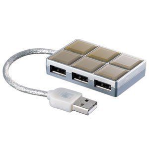  iBUFFALO BHB4U211GDA USB2.0Hub Bus Power 4-Port Compact Key Design, Gold