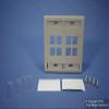 Leviton 8-Port Dual Gang QuickPort Wallplate with ID Windows, 42080-8GP, Grey view 2