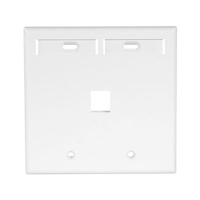Leviton 1-Port Dual Gang QuickPort Wallplate with ID Windows, 42080-1WP, White
